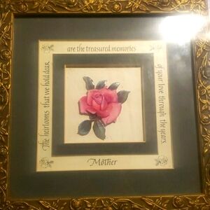 Vintage Mother Frame With Rose